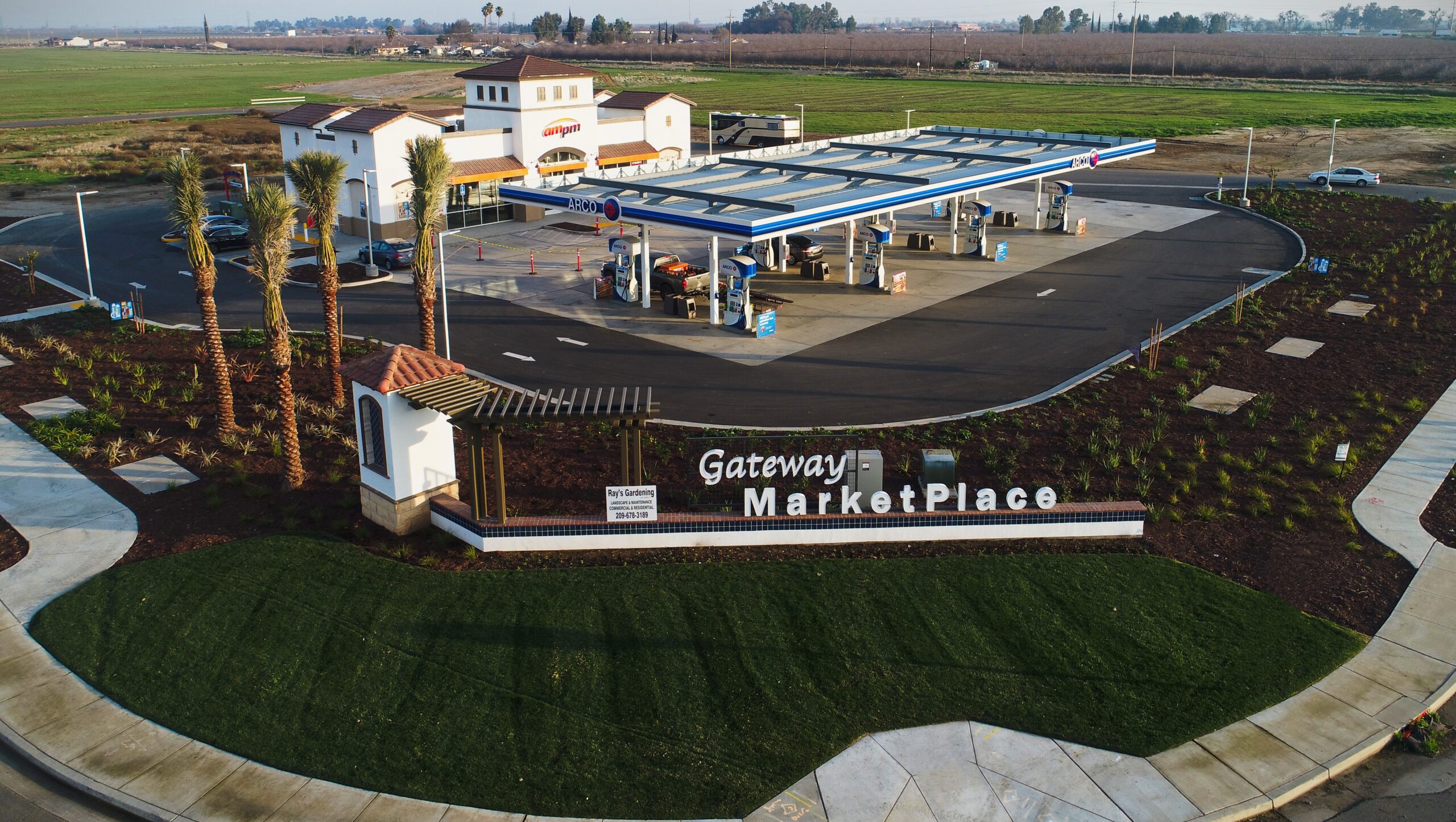 drone shot of gateway marketplace